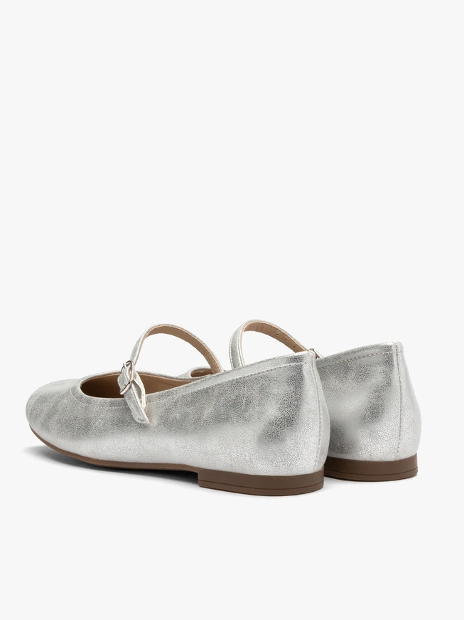 Silver strap ballerinas