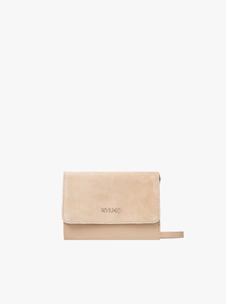 Small beige clutch bag