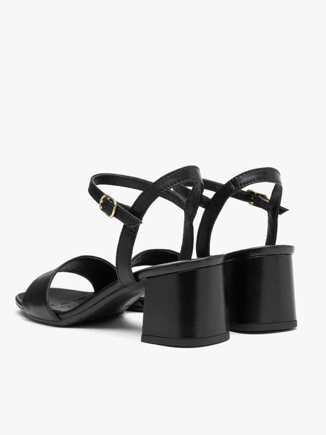 Black block-heel sandals