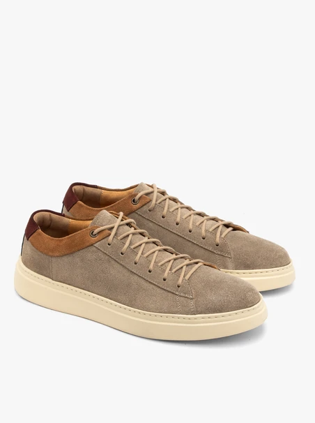 Graue Herren Halbschuhe aus Veloursleder