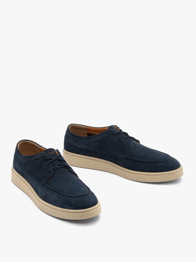 Navy lace-up men’s shoes