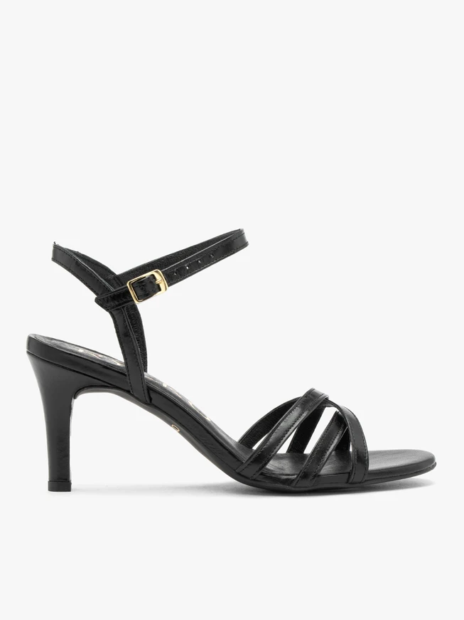 Schwarze Damen Riemchensandalen