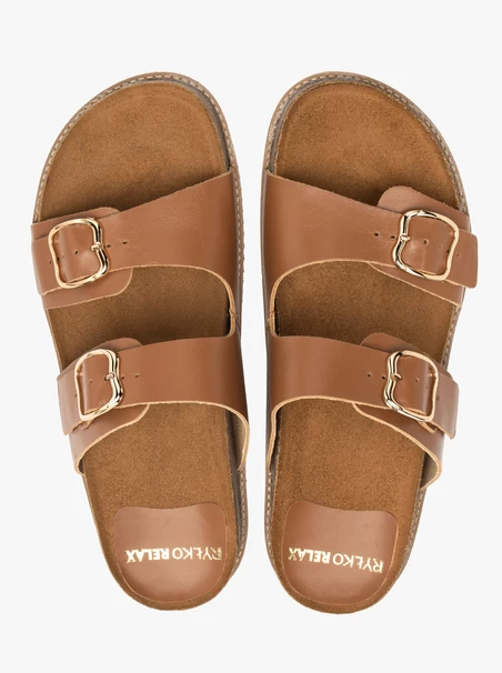 Hellbraune flache Damen-Flip-Flops