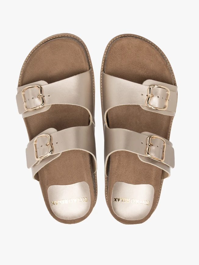 Flache Damen-Flip-Flops in Platin