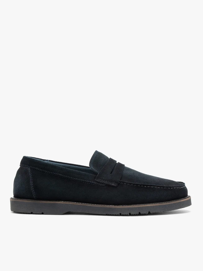 Navy men’s slip-on loafers