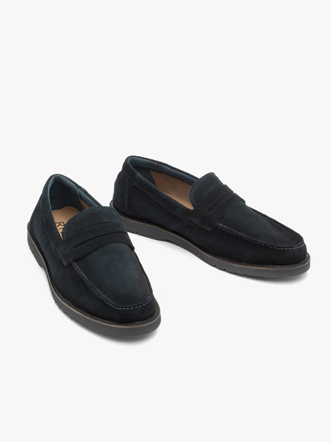 Navy men’s slip-on loafers