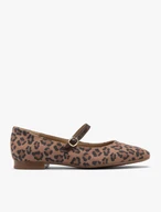 Damen-Ballerinas im Mary-Jane-Stil mit Leopardenmuster