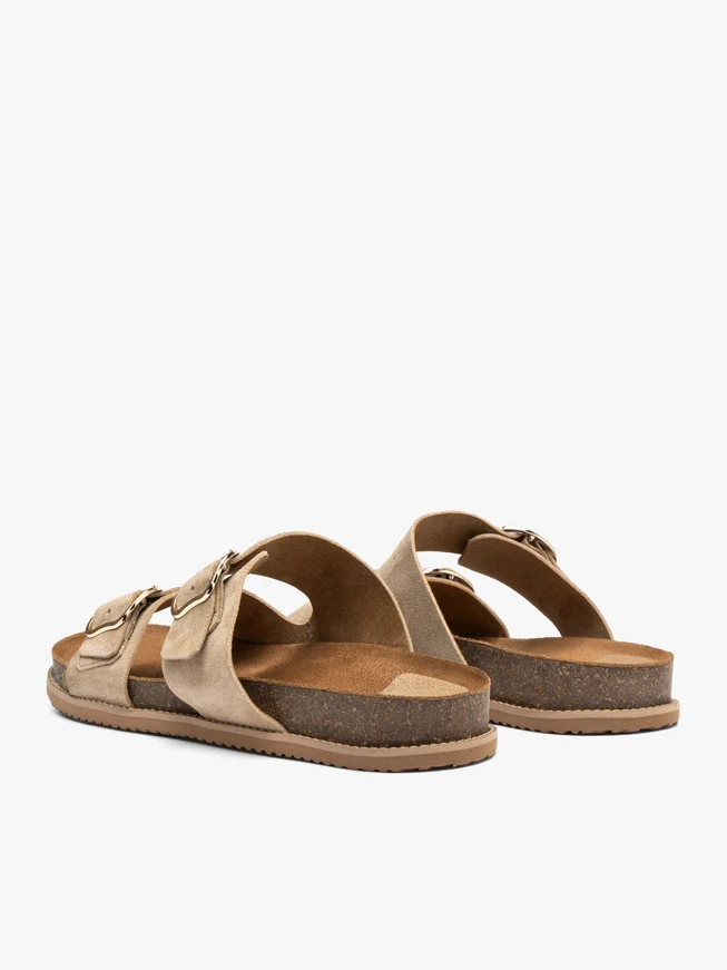 Flache Damen-Flip-Flops aus Sand