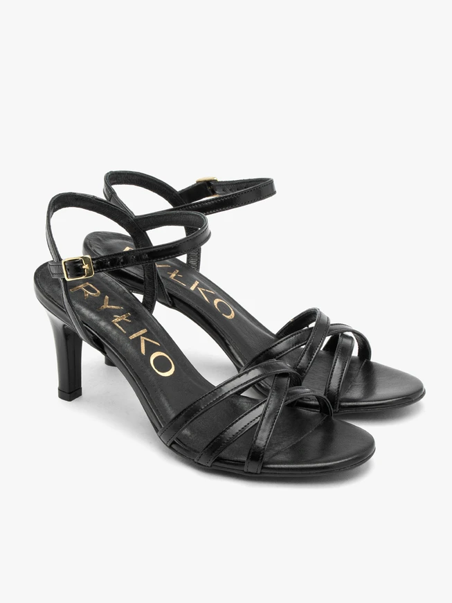 Schwarze Damen Riemchensandalen