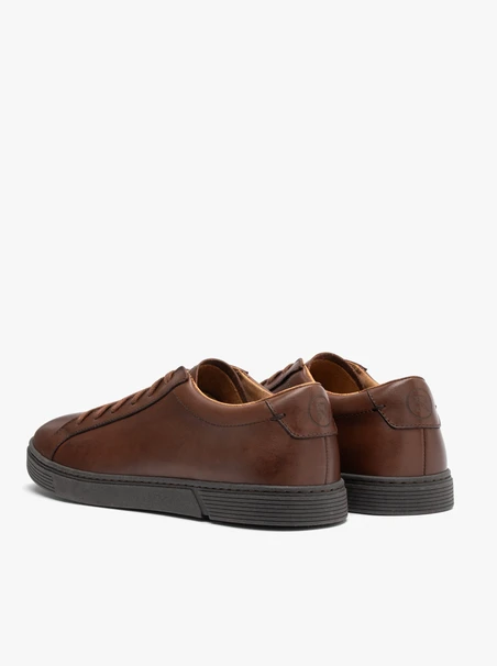 Dunkelbraune Herren-Turnschuhe aus Leder