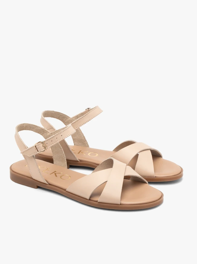 Beige flat women’s sandals