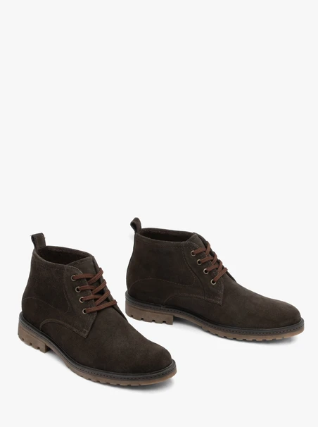 Men’s suede lace-up boots warm