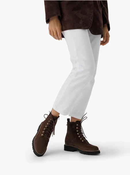 Dunkelbraune Velourslederstiefel