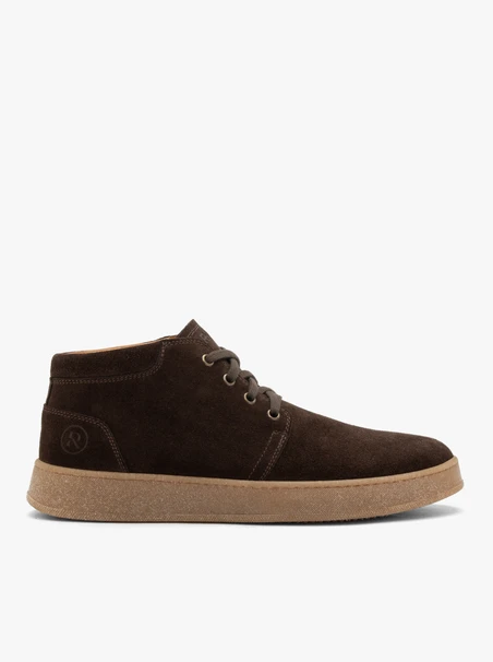 Dunkelbraune Velourslederstiefel