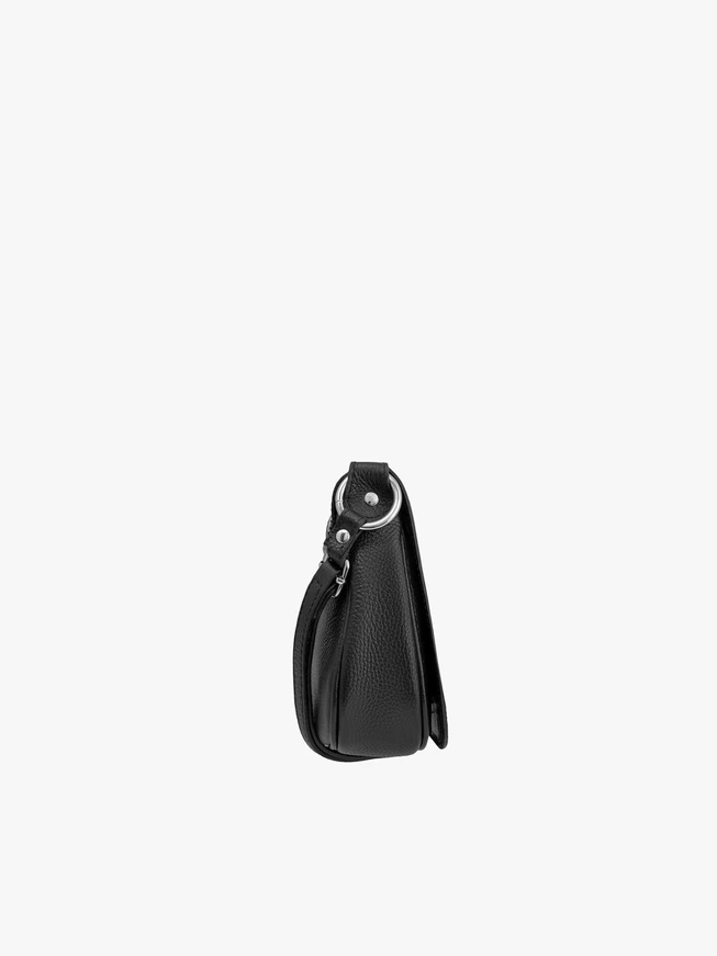 Schwarze Posttasche für Frauen mit Schlangenhautstruktur