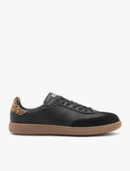 Schwarze Turnschuhe aus gebondetem Leder