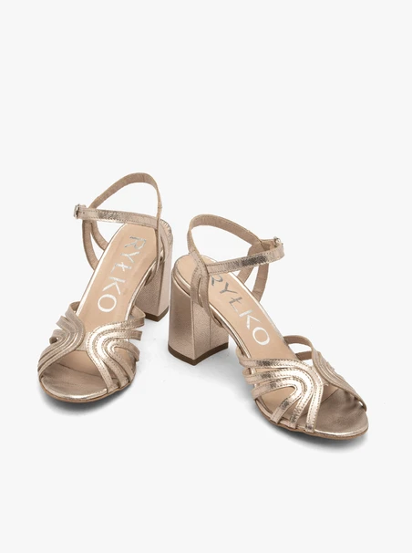 Stiletto-Sandalen aus Platin für Frauen