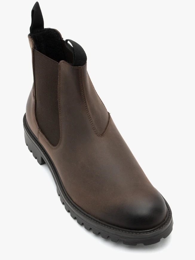 Braune Nubukleder-Pantoffeln