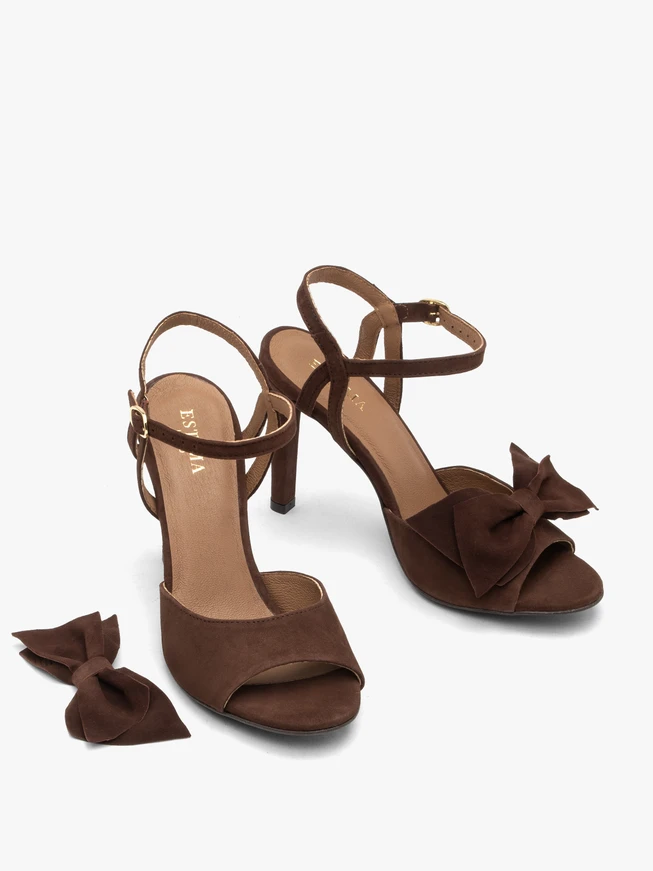 Dunkelbraune Stiletto-Sandalen für Frauen