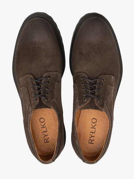 Men’s brown suede lace-up shoes