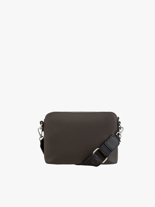 Small brown handbag with silver elements