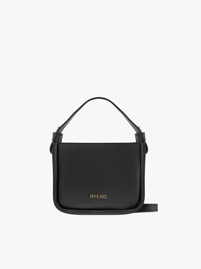Kleine schwarze Lederhandtasche
