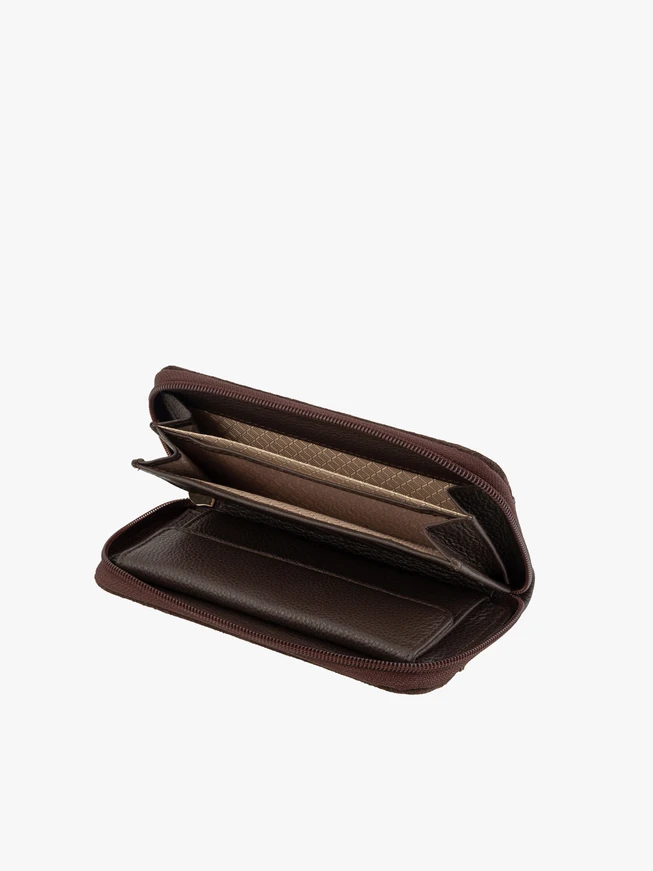 Portemonnaie aus dunkelbraunem Leder