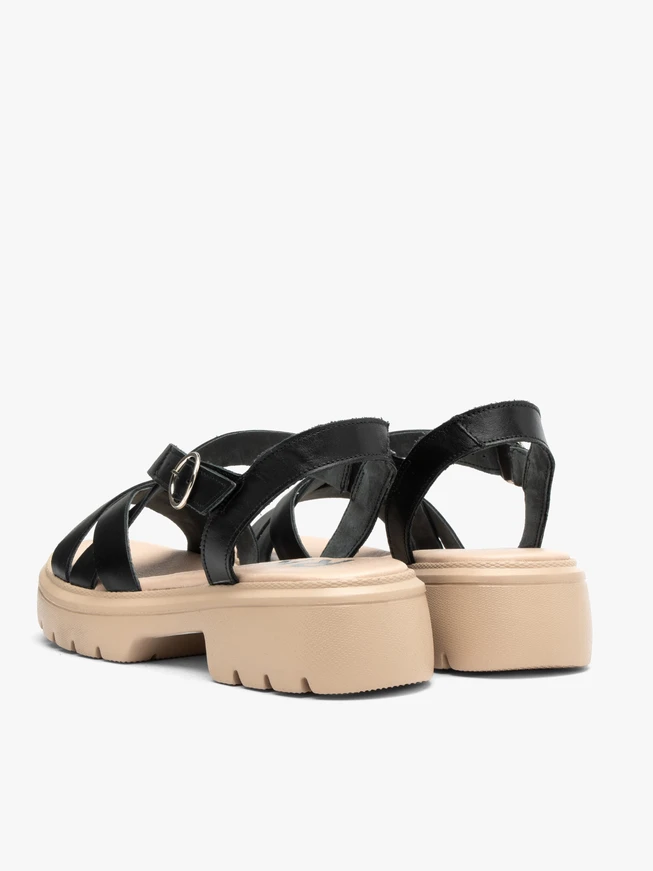 Schwarze Damen Plateausandalen