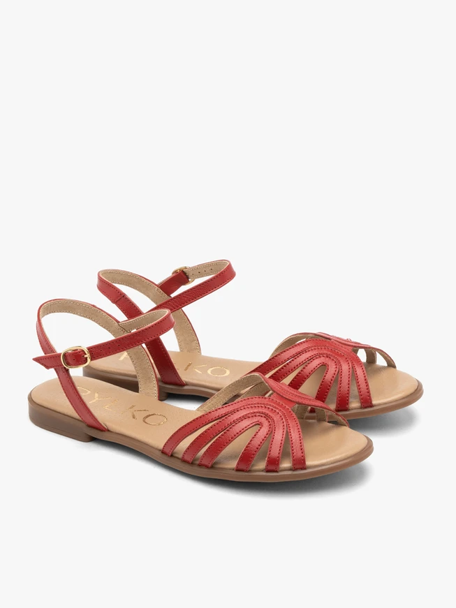 Red flat women’s sandals