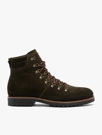 Stiefel aus olivfarbenem Veloursleder