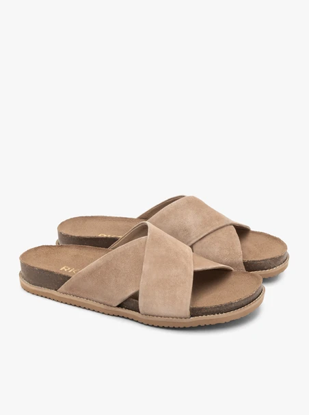 Flache Damen-Flip-Flops in Beige