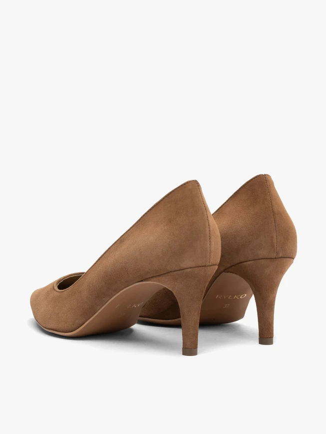 Hellbraune Damen-Stiletto-Pumps
