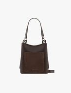 Dark brown leather handbag