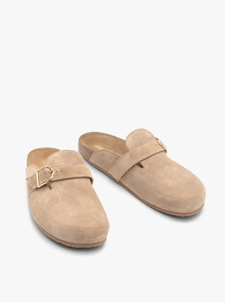 Piaskowe mule damskie