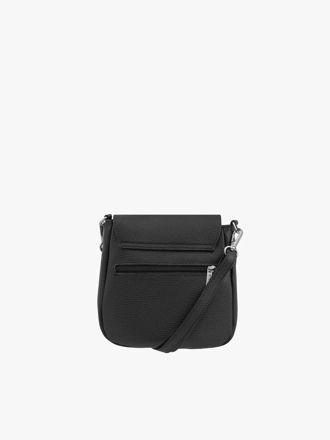 Small black leather crossbody bag