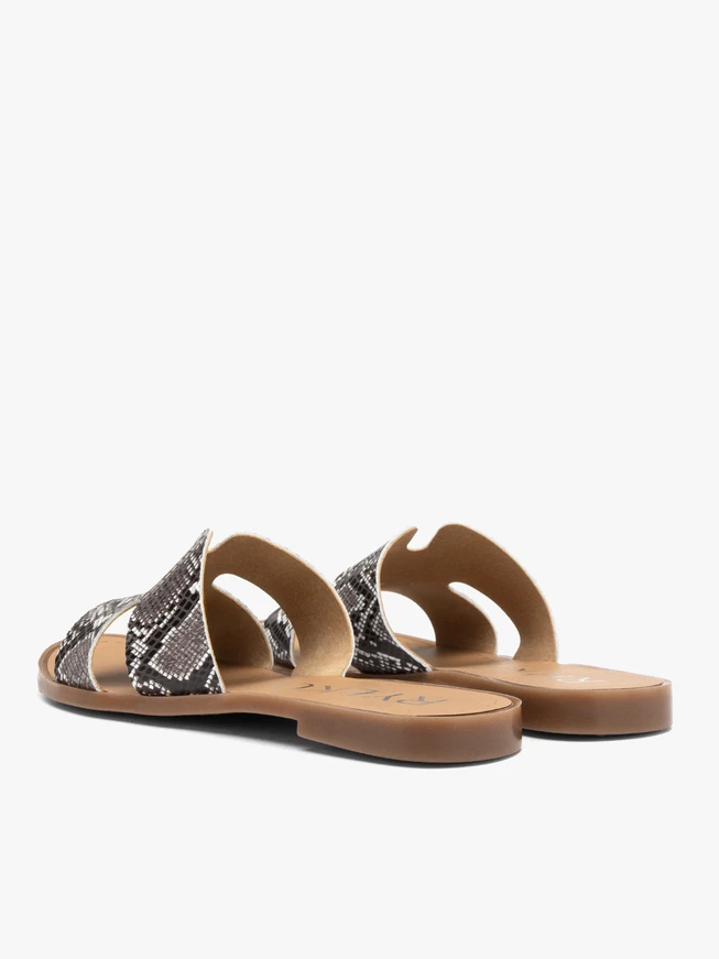 Snake-print cutout slides