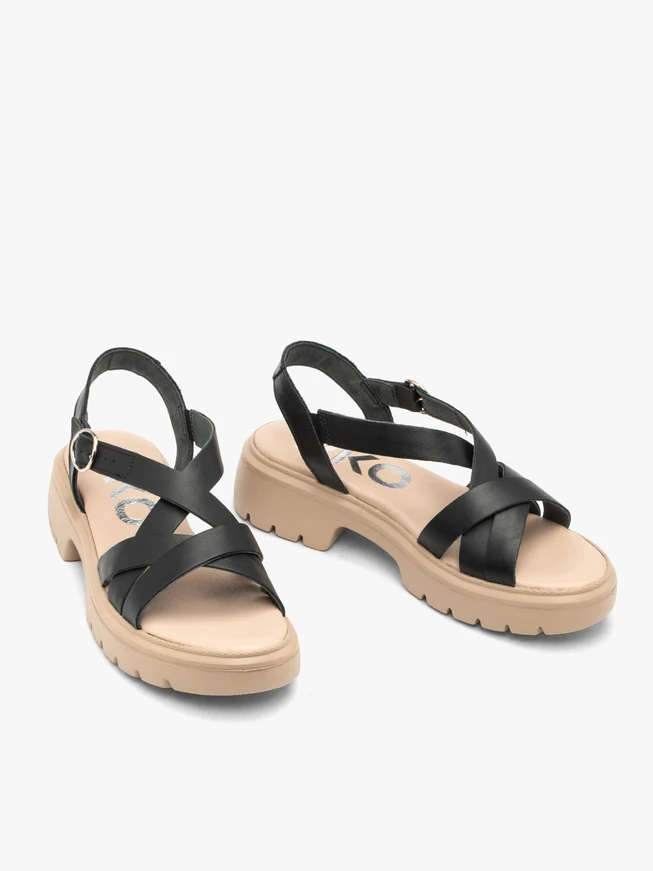 Schwarze Damen Plateausandalen