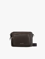 Small brown handbag with silver elements