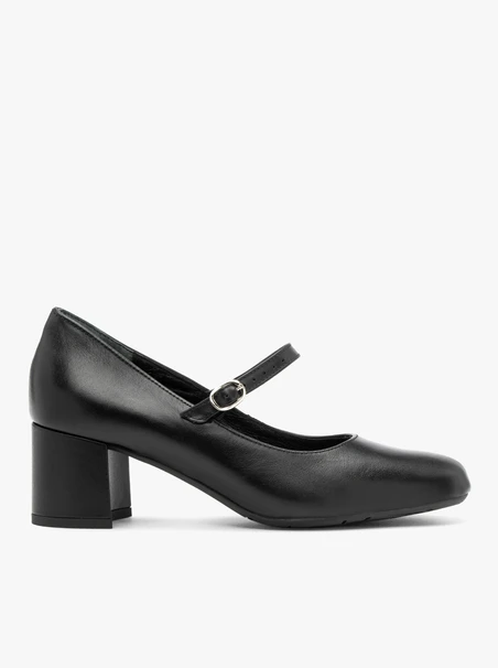 Schwarze Riemchenpumps