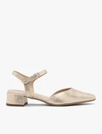 Platin-Pumps mit offenem Absatz