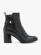 Schwarze Stiletto-Stiefel mit Riemen