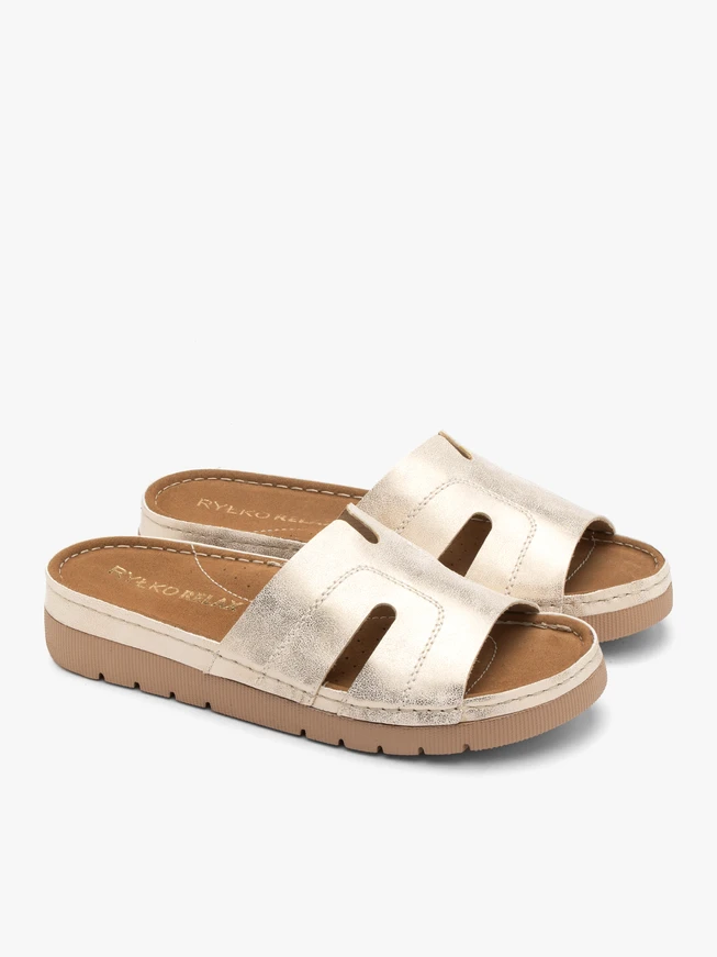 Damen-Flip-Flops aus Platin mit dickerem Boden