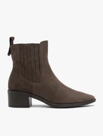 Grey suede Chelsea boots with heel