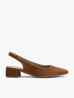 Braune Slingback-Pumps ohne Absatz