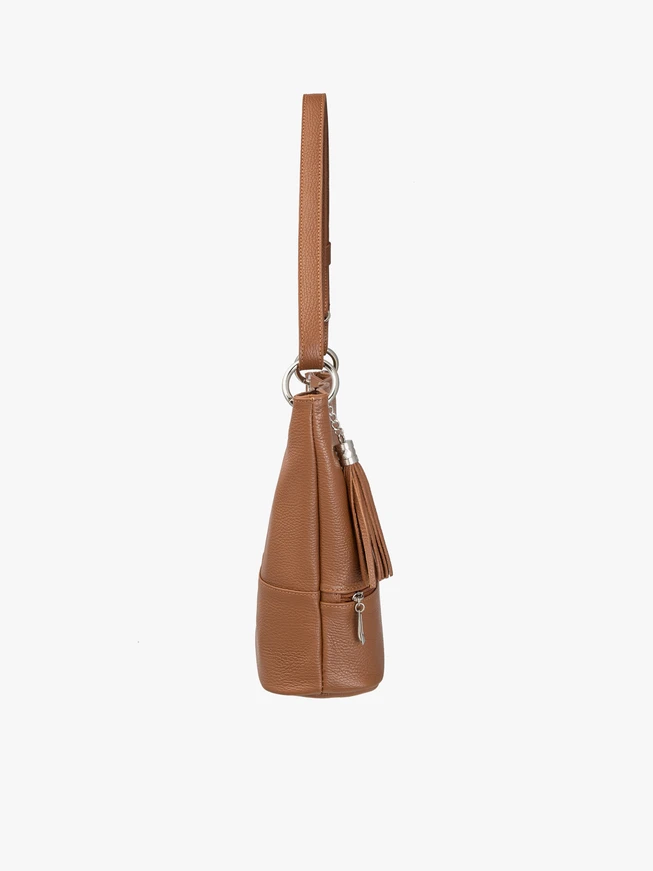Ginger shopper bag with tassel pendant