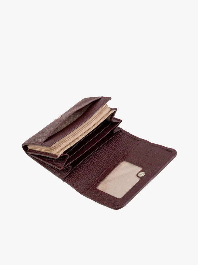 Portemonnaie aus kastanienbraunem Leder