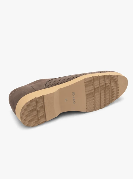 Graubraune Herren-Halbschuhe aus Nubuk