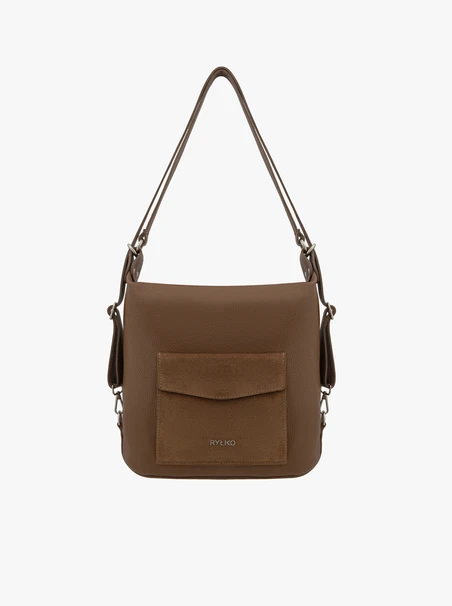 Hellbraune Leder Rucksack Handtasche