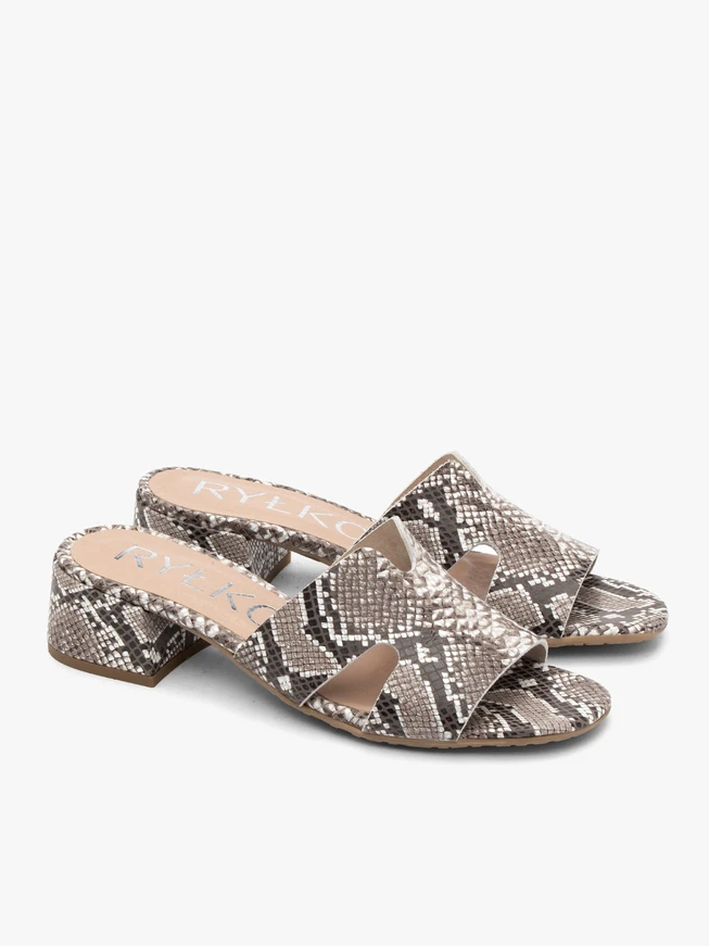 Snake-print cutout slides