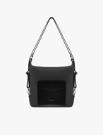Schwarzer Leder Rucksack Handtasche